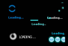 Glow flash preloaders animations